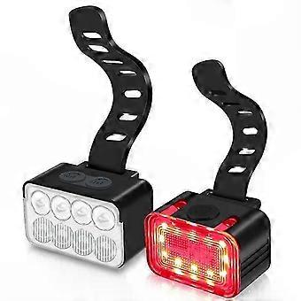 Bicycle Front and Rear Lights, USB-C Rechargeable with Memory Function for Night Cycling