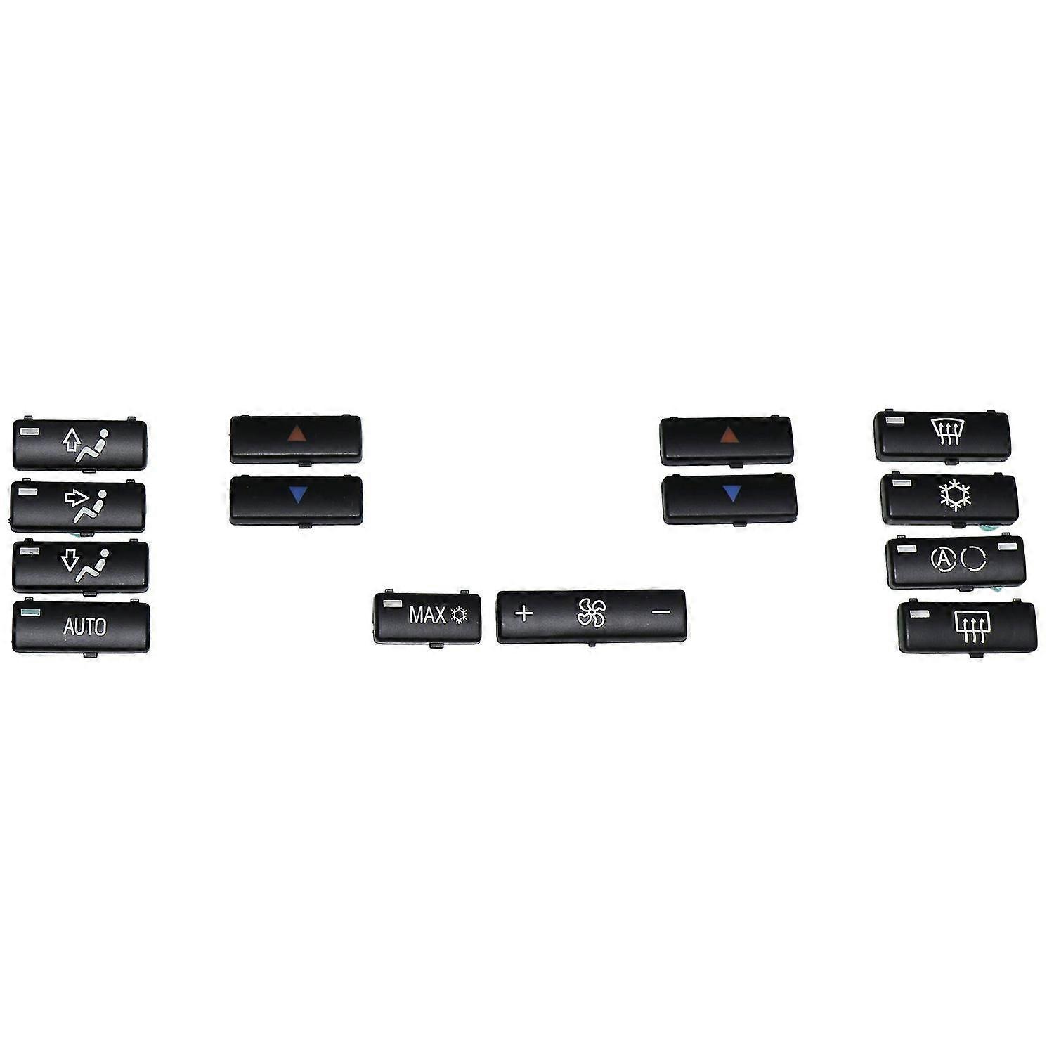 14 Button Key Cap Car Air Conditioner a / C Control Panel Switch Button Key Cover for E39 E53 525I