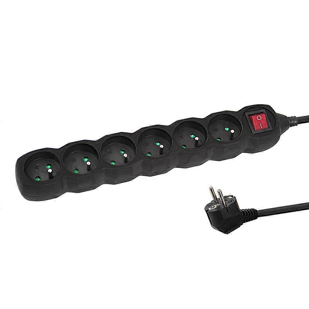 Esperanza Power Strip 6 Sockets Switch 3M Black