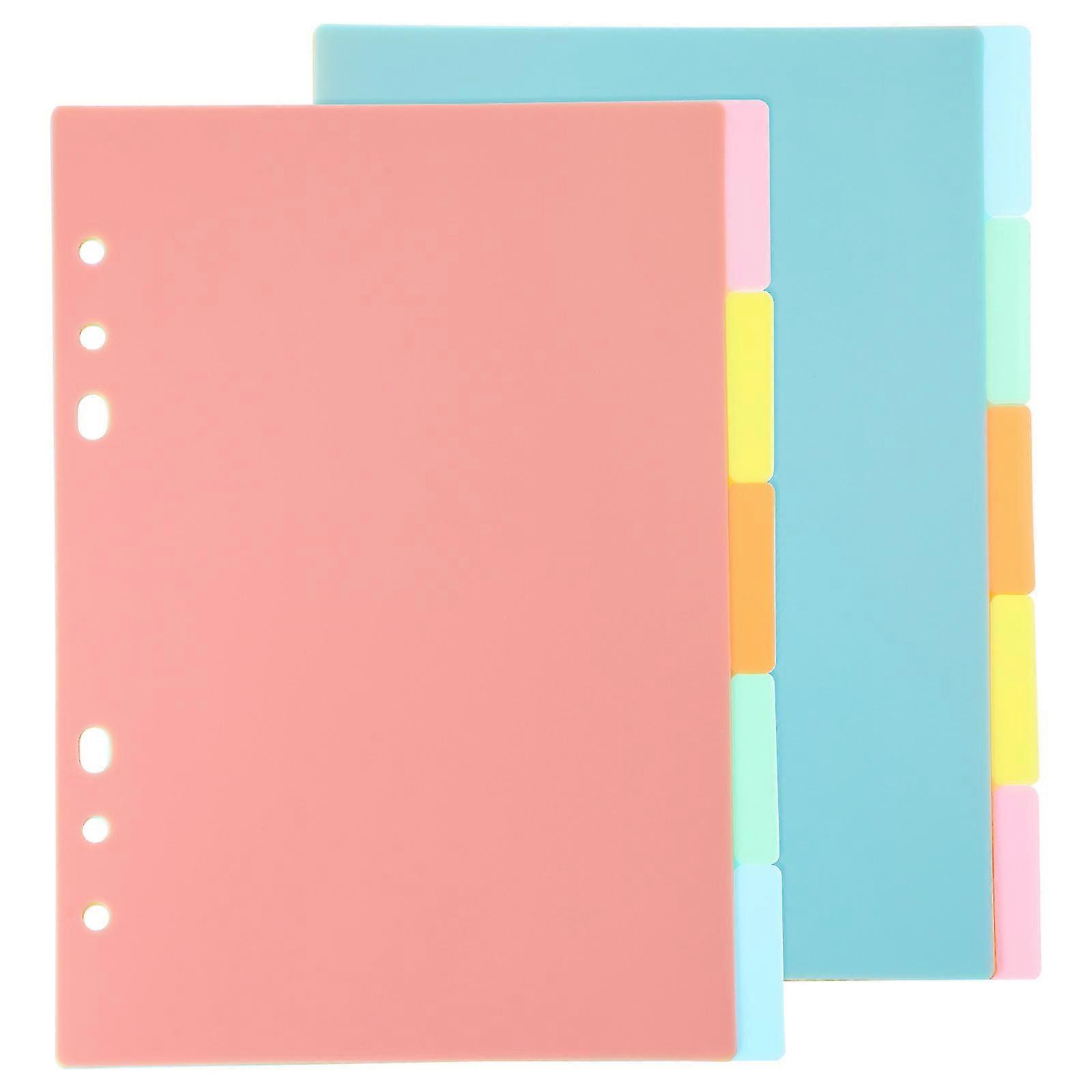 10pcs A5 Binder Dividers Labels Insertable Multicolor Plastic Tab compatible with Office