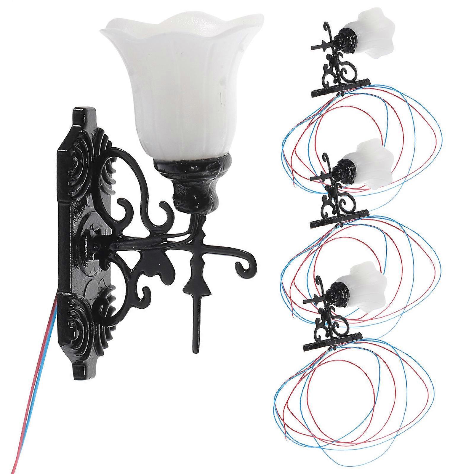4pcs Simulated Mini Yard Lights Model Light Model Sand Table Lamp Decorations