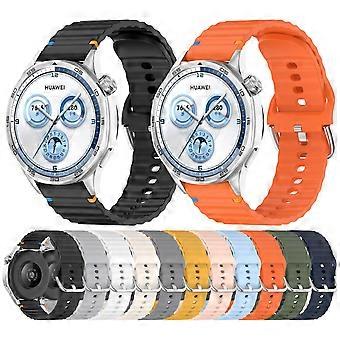 Correa de reloj de silicona cosida de grano ondulado de 22 mm para Huawei Watch GT 5 46 mm