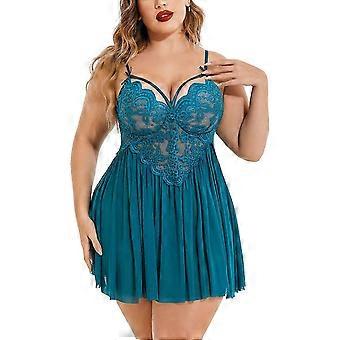 Plus Size Lingerie Lace Babydoll Womens Strap Chemise Nightgown V Neck Nighty Mesh  S-3XL