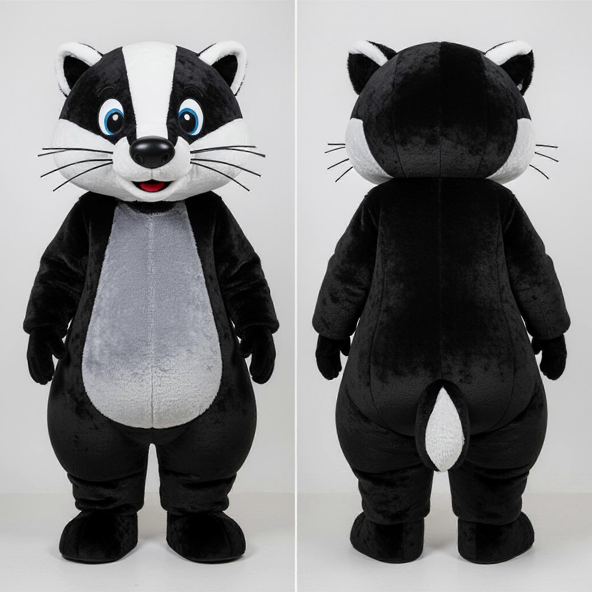 MASTICOT Ebony Plush Cartoon Badger Mascot