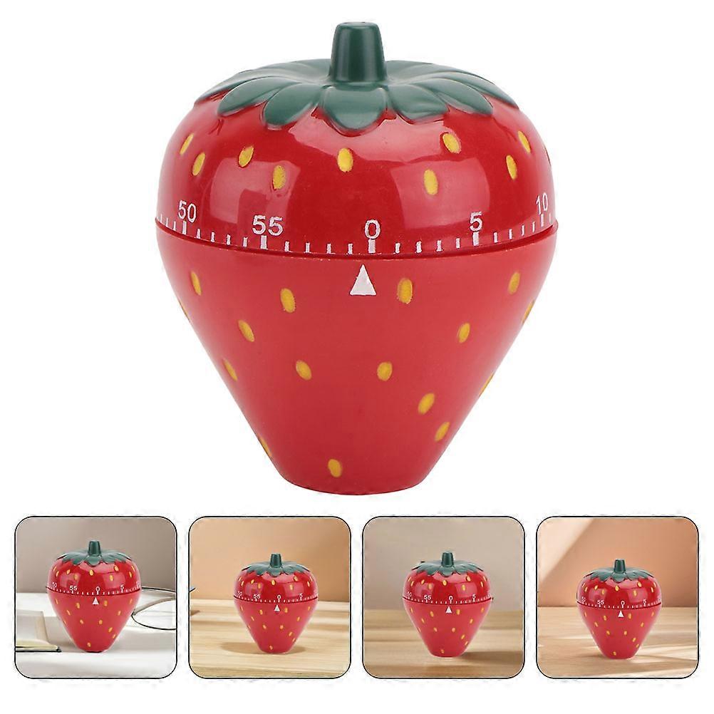 Mechanical Kitchen Timer 4Pcs Strawberry Design Manual Countdown for Baking