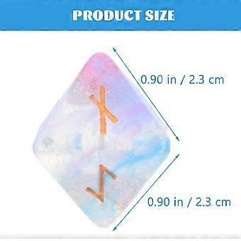 3 Stück polyedrische Würfel, Runenwürfel aus Harz, Sternbild-Spielwürfel, Retro-Handspielzeug