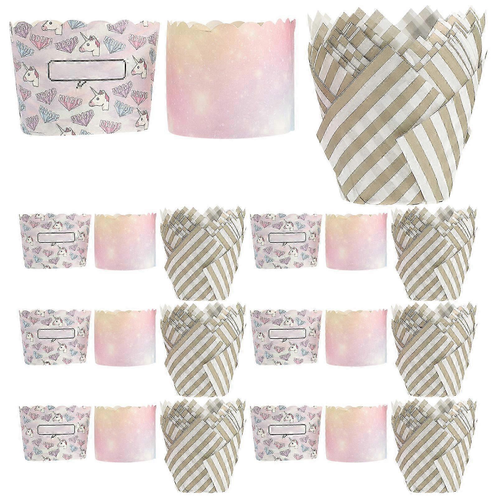 100Pcs Cupcake Liners Cupcake Wrapper Muffin Liners Baking Cups (Random Color)