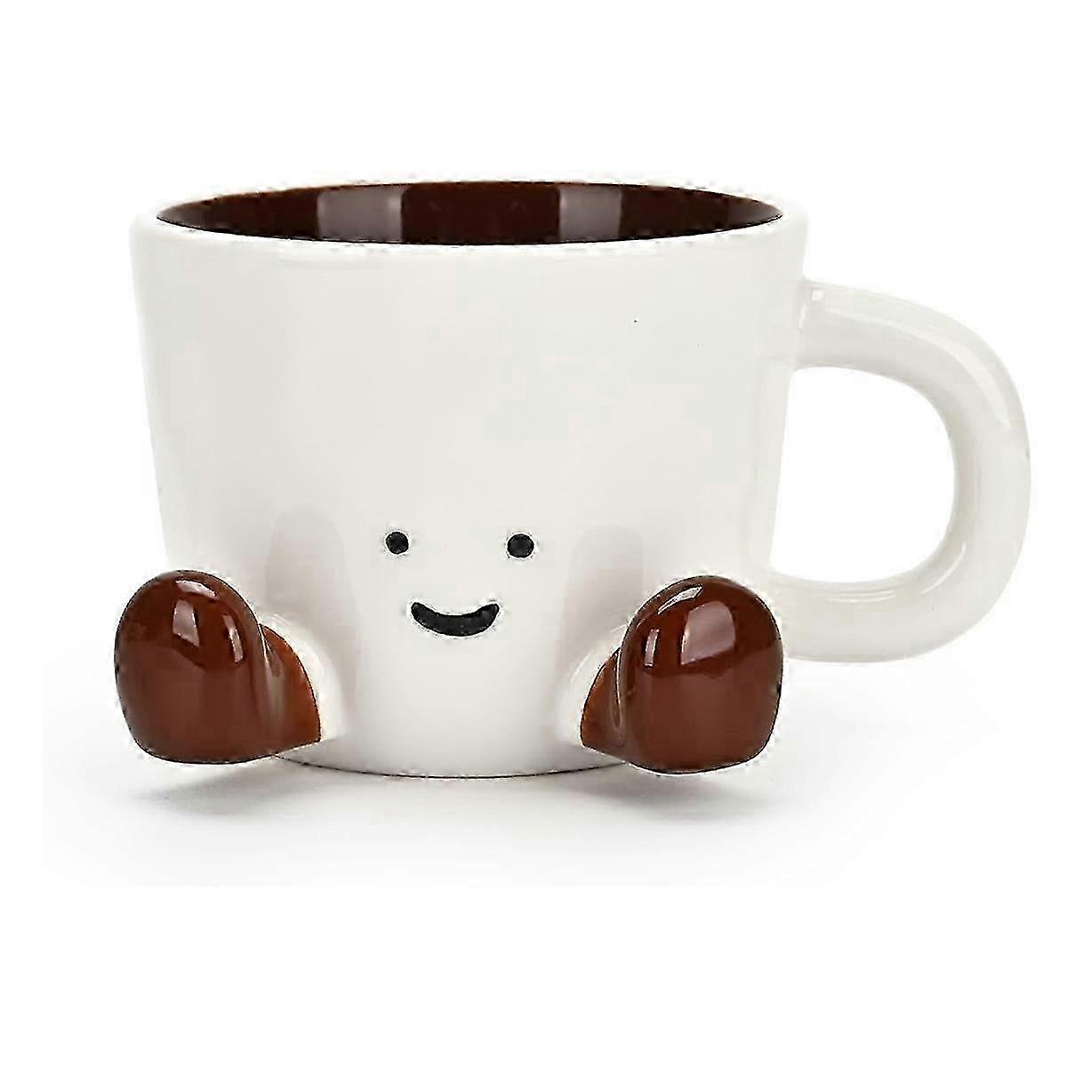 Caramel Ceramic Mug Smiling Design