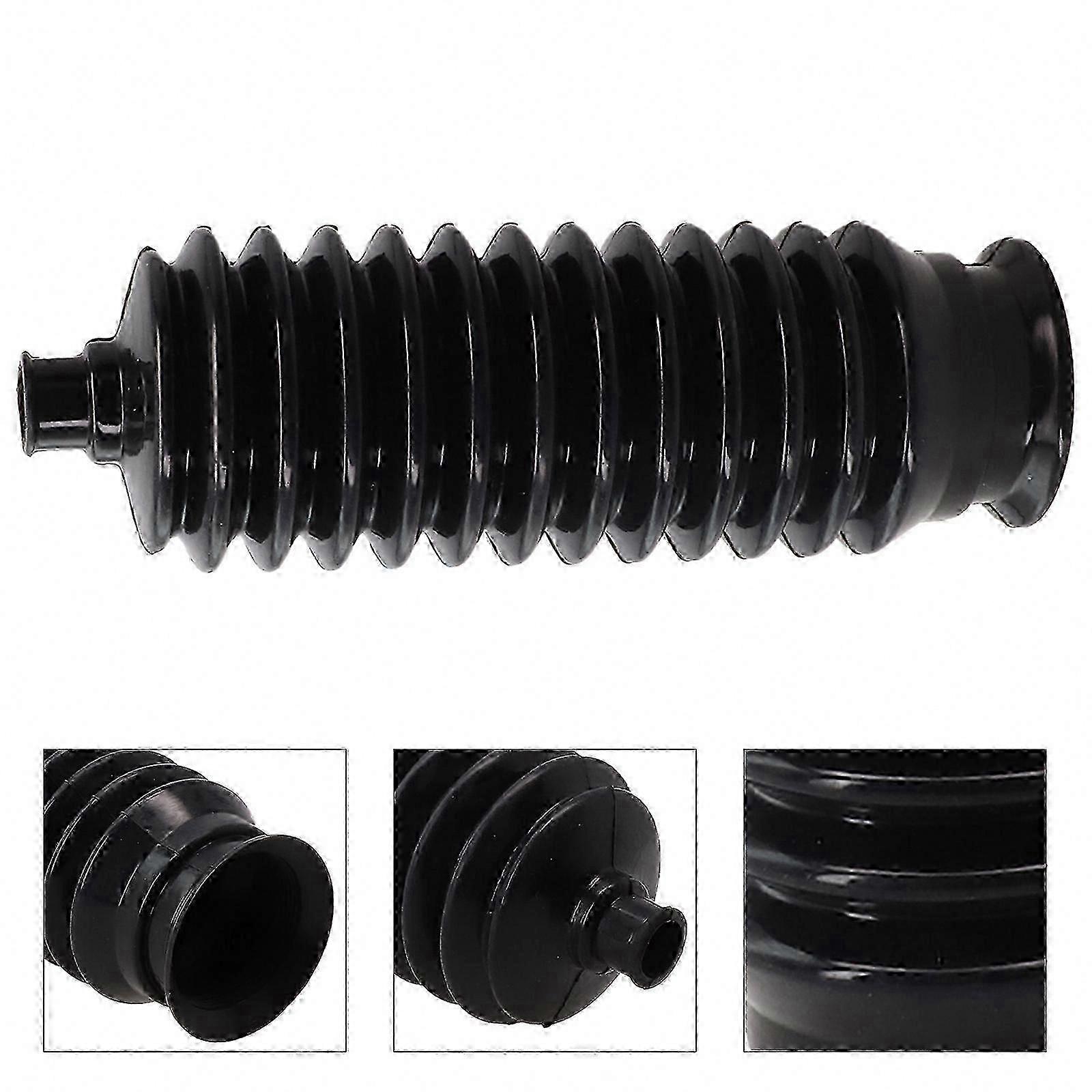 Steering Rack Bellows Boot Kit, Universal Silicone Black Left/Right with 2 Clamps, Replacement