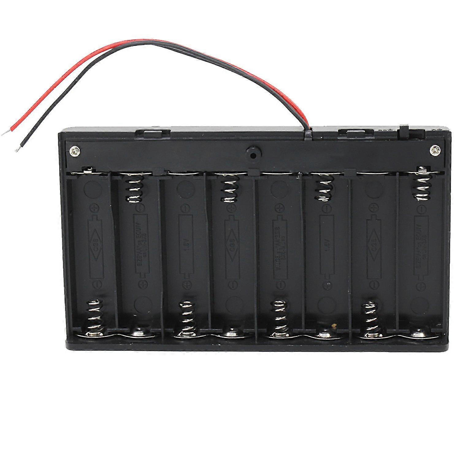 8 AA 12V Battery Holder Case with On/Off Switch, 2 Pack, Includes Cable Ties