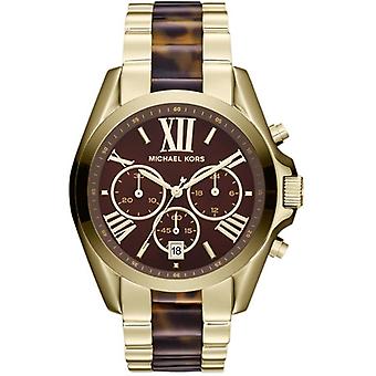Mkors Bradshaw Quarz Analog Damenuhr mit Edelstahl Armband vergoldet in Gold MK5696