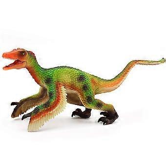 Realistic Dinosaur Toy Figures Set with Feathered Velociraptor Utahraptor and Troodon, Articulated Jaw, Educational Gift for Kids