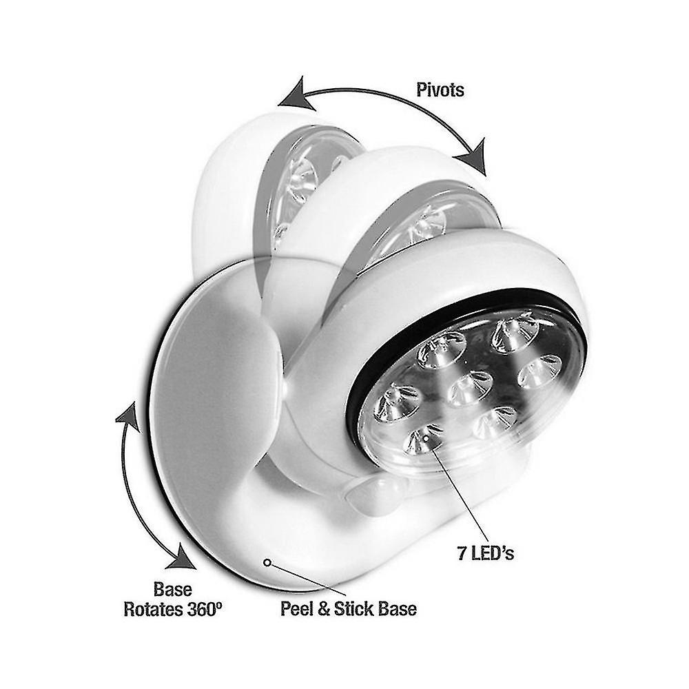 6v 7 Leds Cordless Motion Activated Sensor Light Lamp 360 Degree Rotation Wall Lamps White Porch Lights Indoor Outdoor Lighting