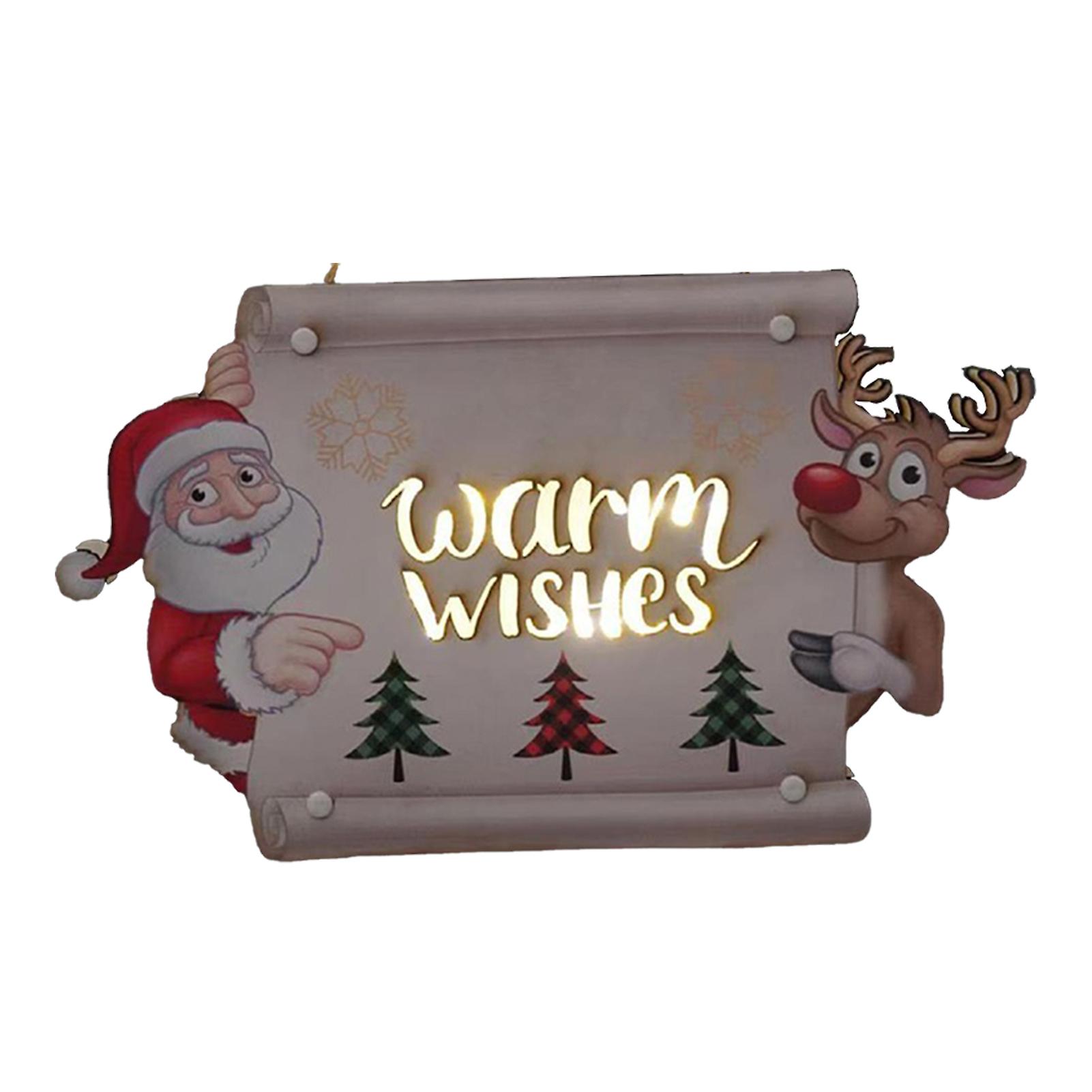 Christmas Wooden Signs With Led Lights Creative Delicate Cut Letters