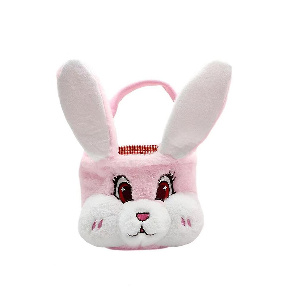 Easter Basket Empty Bunny Cute Furry Basket With Handles For Kids