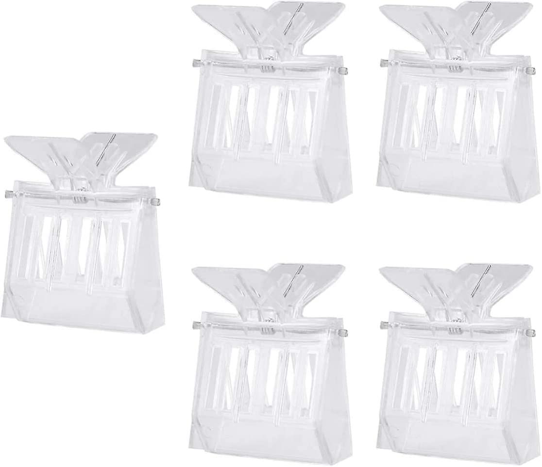5pcs Plastic Clips for Queen Bee Cage Catcher (Transparent) Durable