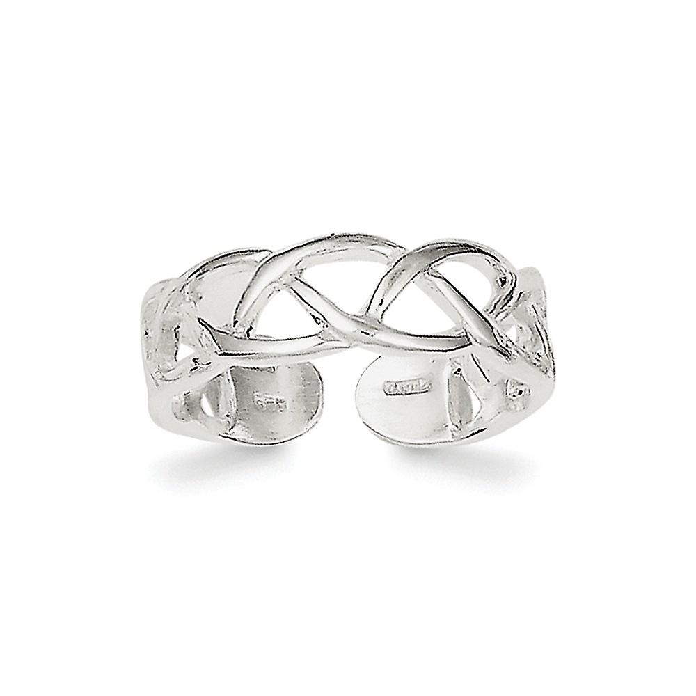 925 Sterling Silver Solid Polished toe ring 5mm Wide toe ring for Women - 1.4 Grams