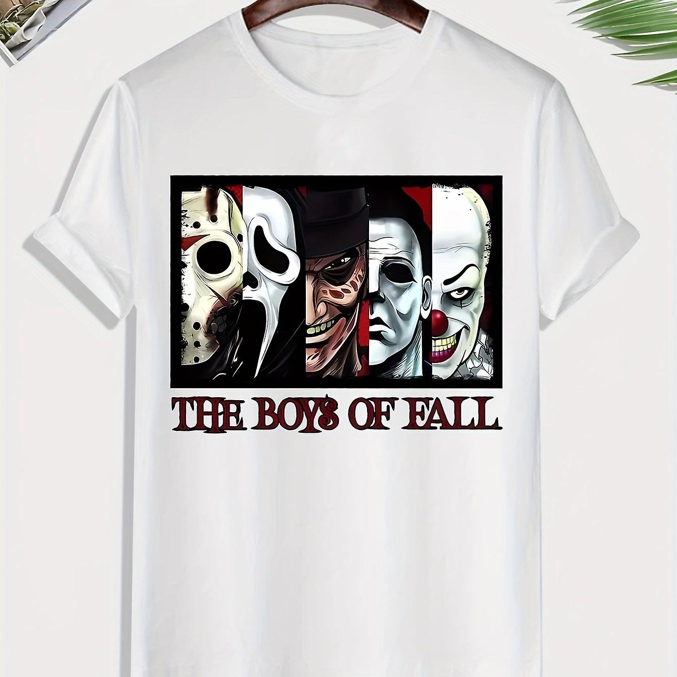 מפחיד דפוס גרפי דפוס גברים S יצירתי חלק עליון יום יומי שרוולים קצרים צווארון קצר חולצת טי לגברים בגדי ריקוד גברים קיץ בחוץ