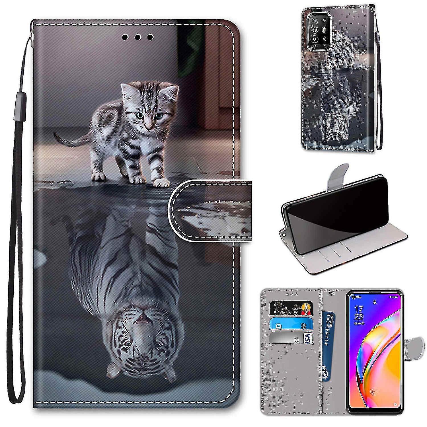 Compatible With Oppoa94 5g/a95 5g Cat Becomes Tiger Mobile Case