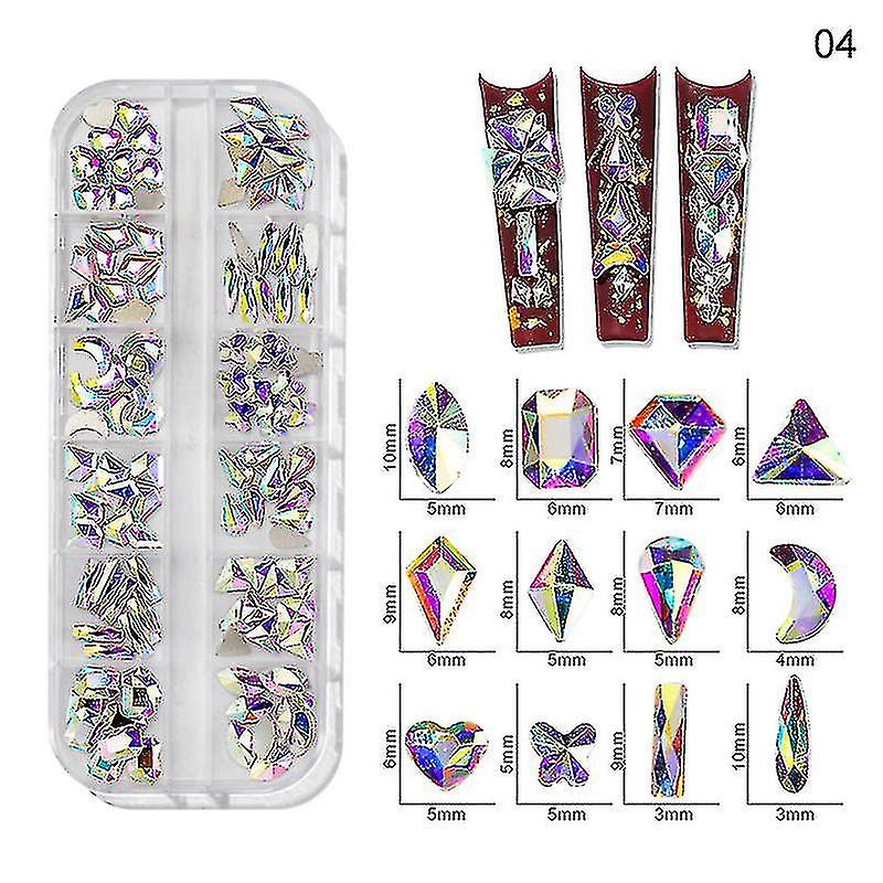 3d Glitter Art Ab/colorful Hotfix Rhinestones Flatback Gems Size12 Gird Wanke
