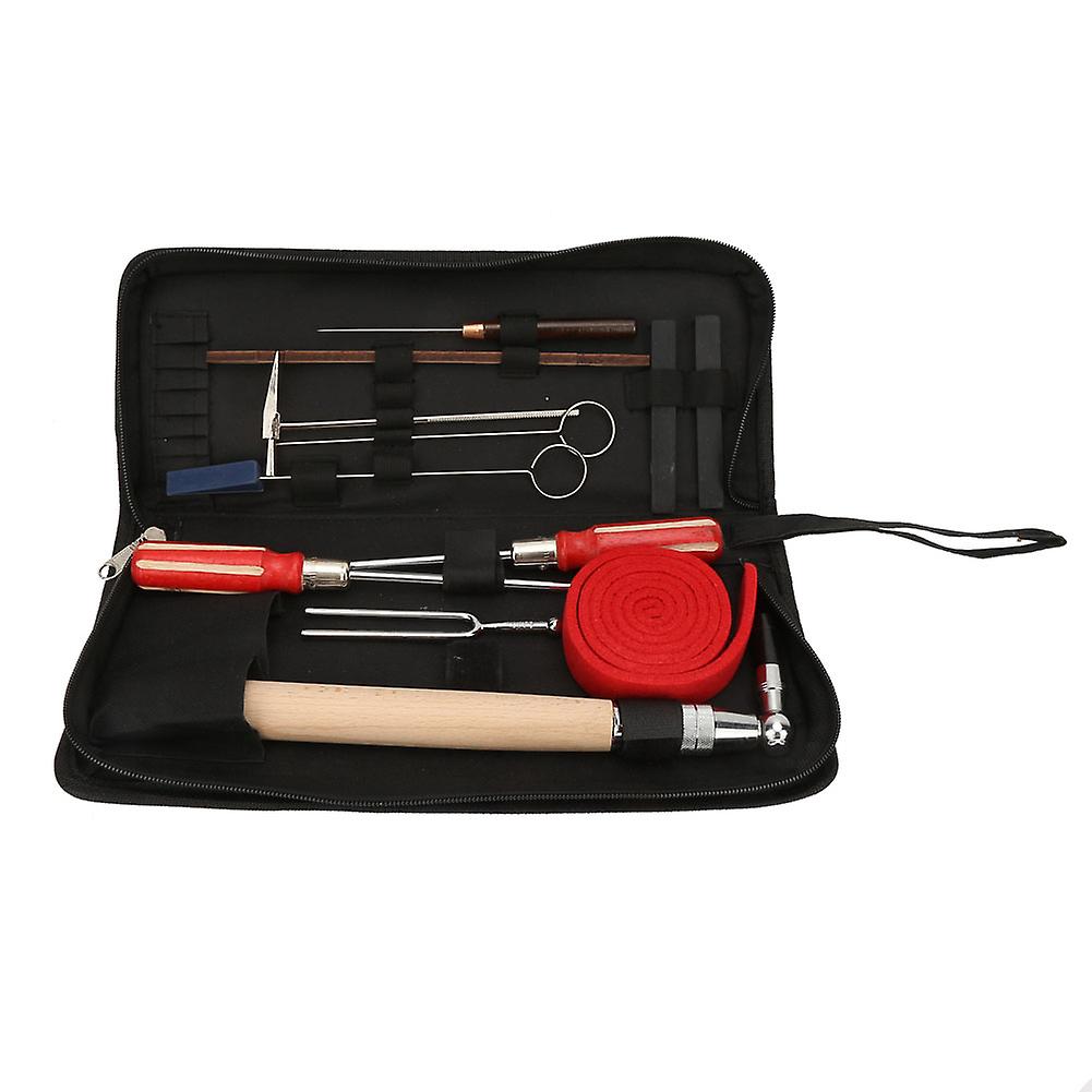 13-Piece Piano Tuning Maintenance Tool Kit, Screwdriver, Wrench, Hammer, with Case