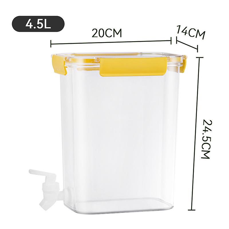 Cold Water Kettle with Large Capacity, Thicken Faucet, and Sealed Drink Storage Pot - Stay Hydrated and Refreshed(Yellow‑4.5L)