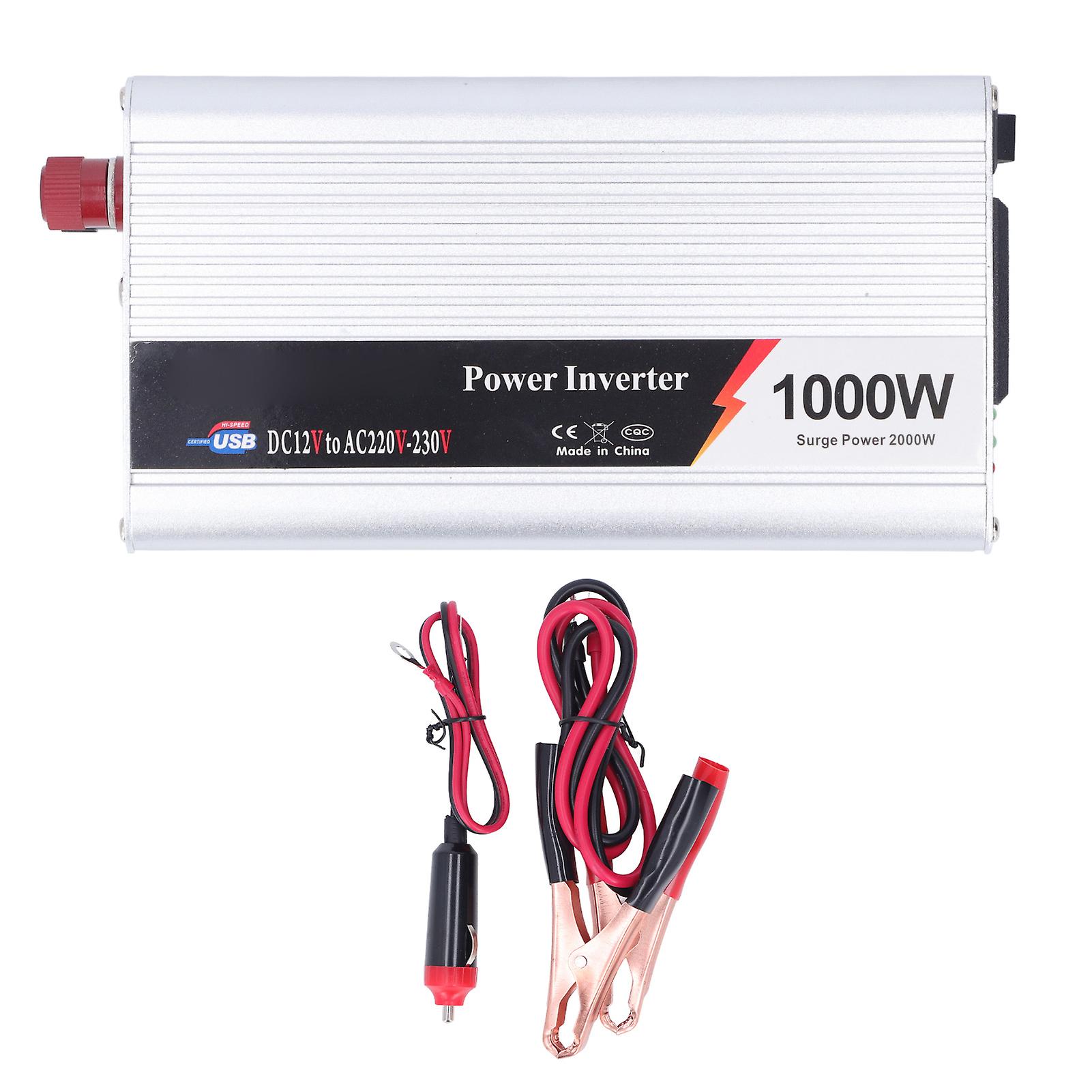 Vehicle Power Inverter 1000W USB Interface Quiet Cooling Fan Car Inverter DC12V to AC220‑230V