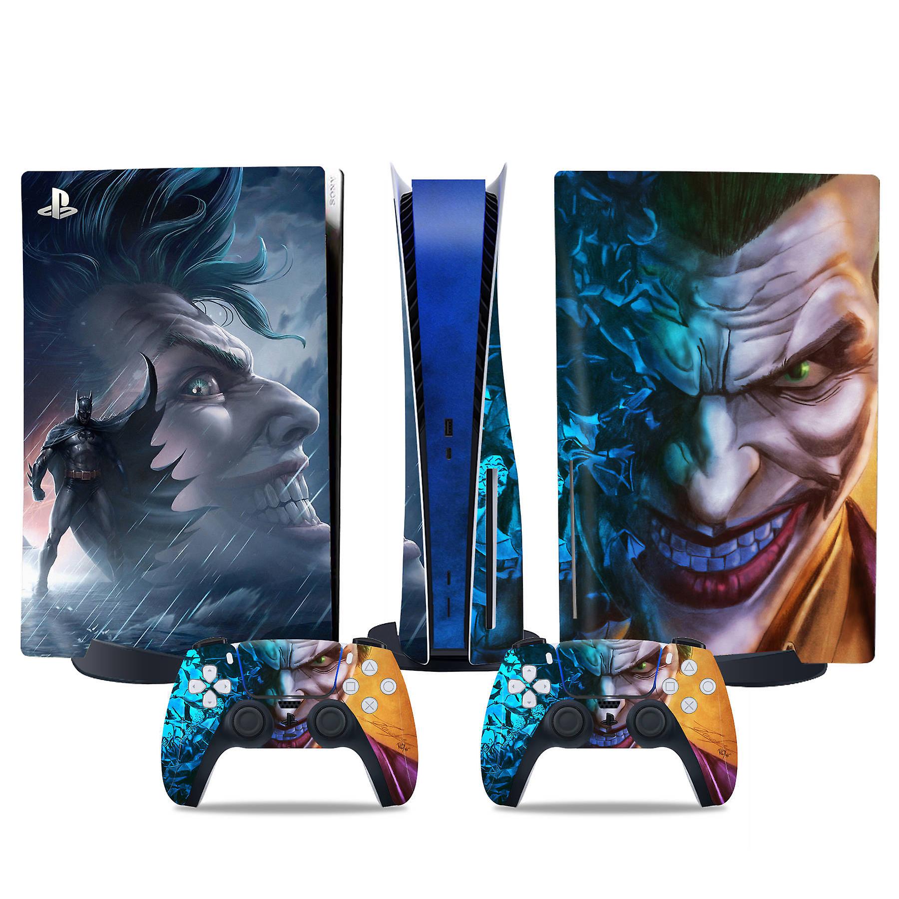 PS5 optical drive version sticker, cool PS5 skin, controller handle,for PS5 console and controller,DC cartoon,Joker5