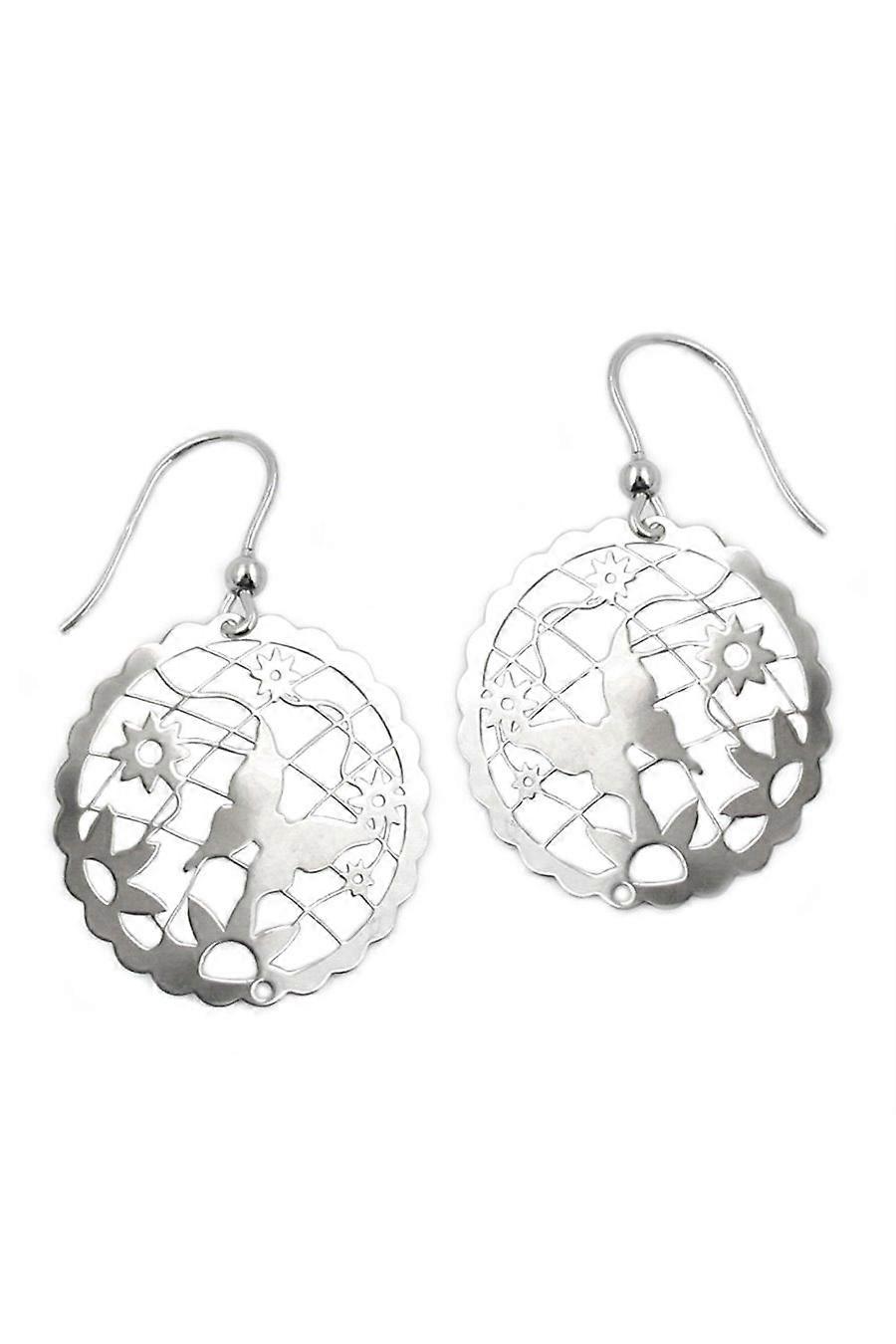 Hook Earrings Butterfly & Flowers Silver 925 - Gl93316