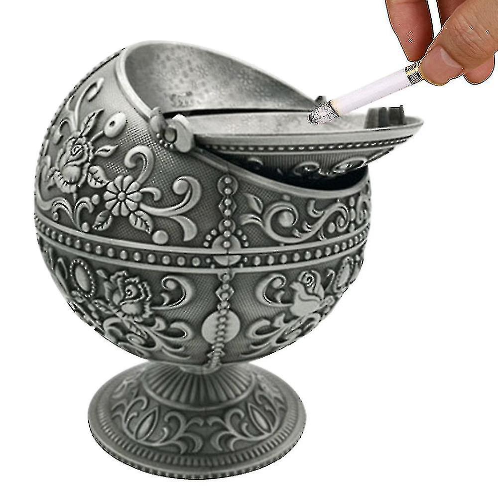 Retro Creativity Windproof Ashtray With Lid For Cigarette Metal Port H A