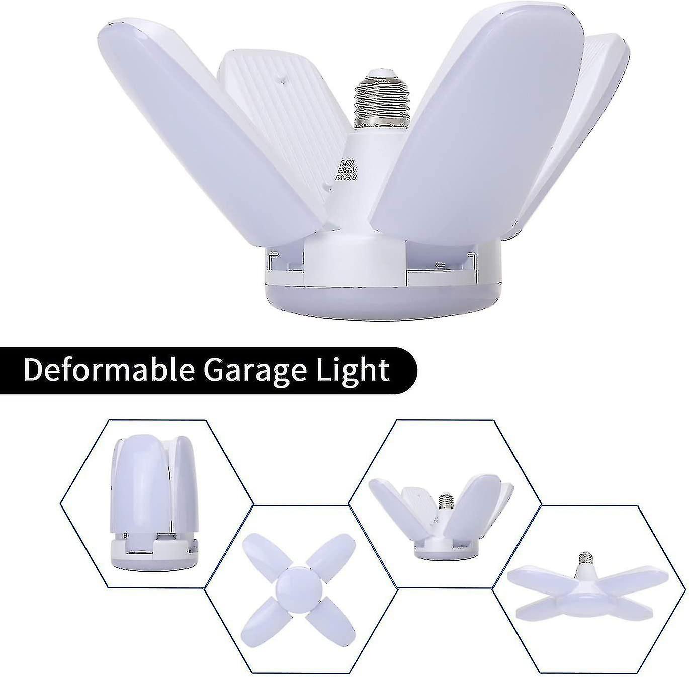 Led Garage Light Deformable 60w,lighting With 4 Adjustable Panels