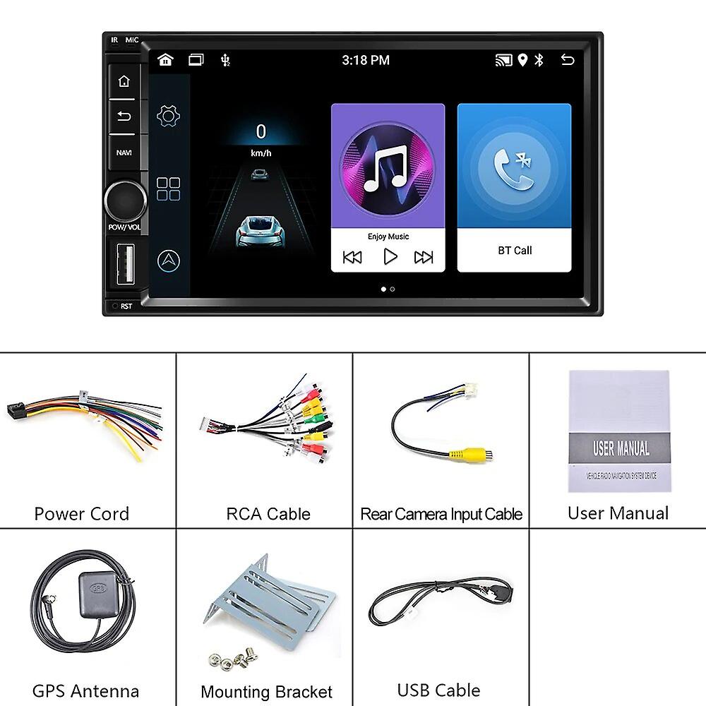 Android 11 2+32g Car Radio 2 Din 7'' For Universal Multimedia Player Wifi Bluetooth Fm Rds Radio Gps Navigation