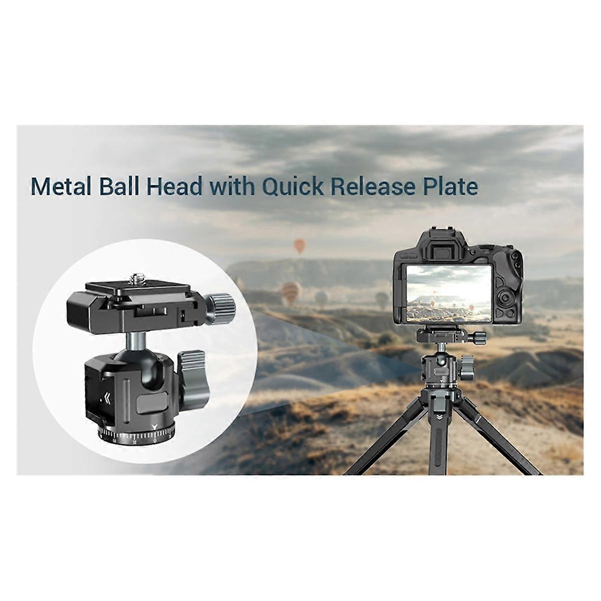 Universal Tripod Ball Pan-Tilt Quick Release 360 Ball Pan-Tilt W Arca +Cold Shoe Mount for DSLR Ca