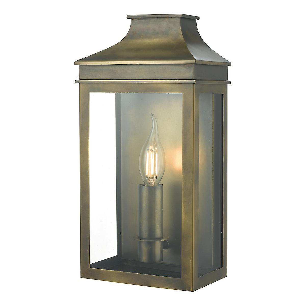 DAR VAPOUR Lantern Coach Lantern Wall Light Weathered Brass IP44