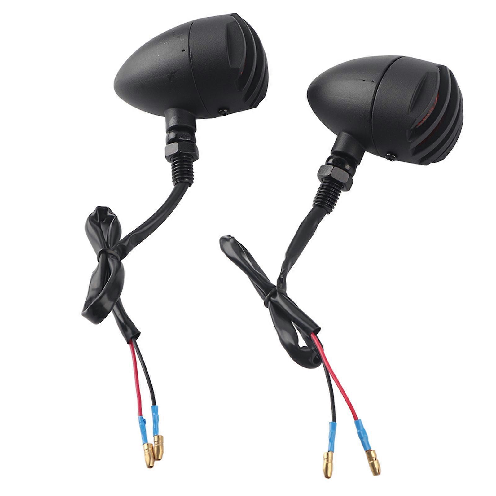 2Pcs Motorcycle Retro Rear Turn Signal Lights Indicator Full Metal Plated Tail Brake Lamp NO.82713