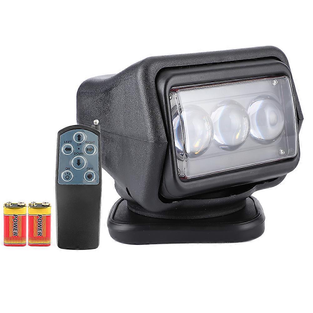 60W LED Remote Control Searchlight IP67 6000K Spotlight for Boat OffRoad(Black ) E2U111