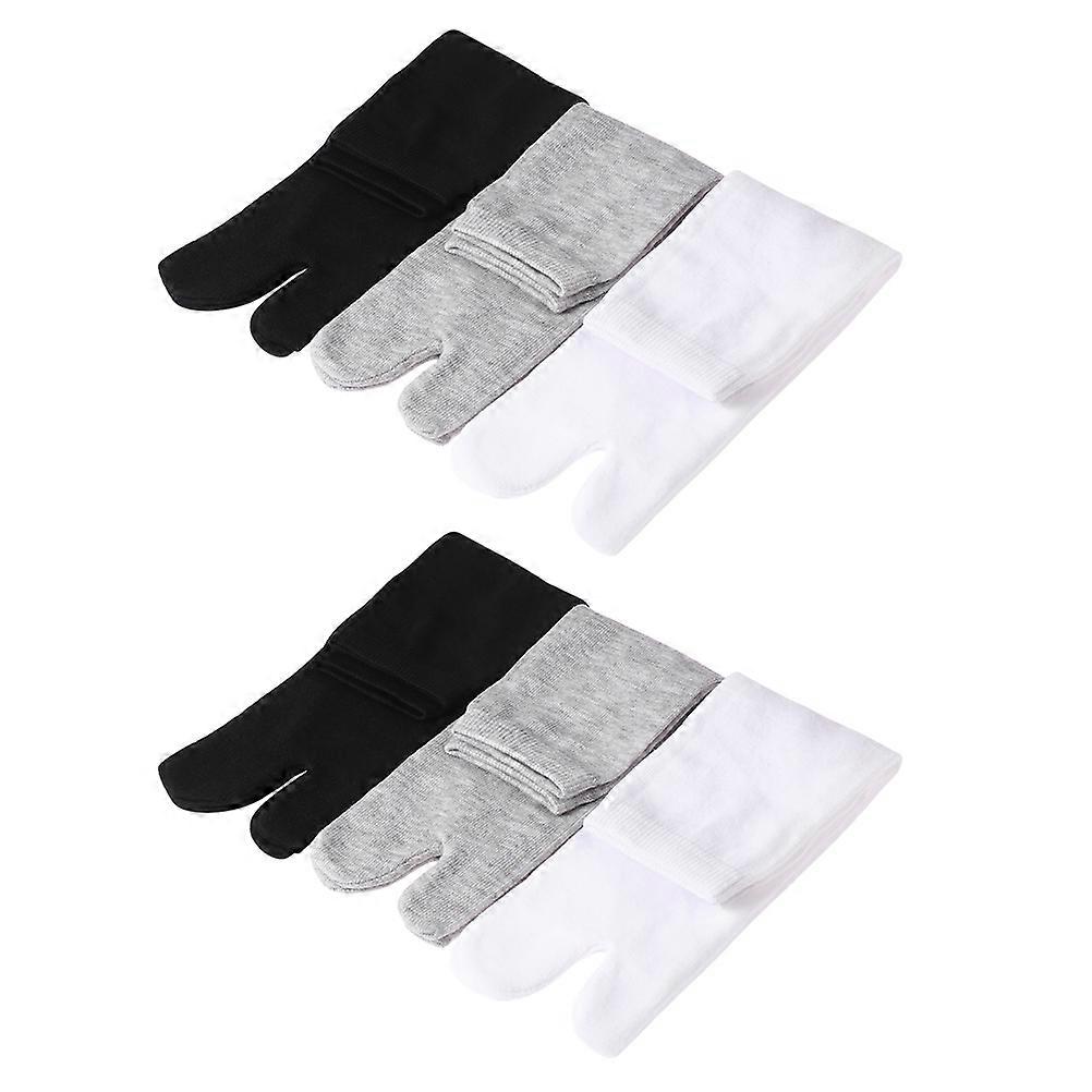 6 Pairs Delicate Two-finger Sock Breathable Socks Professional Decorative Socks