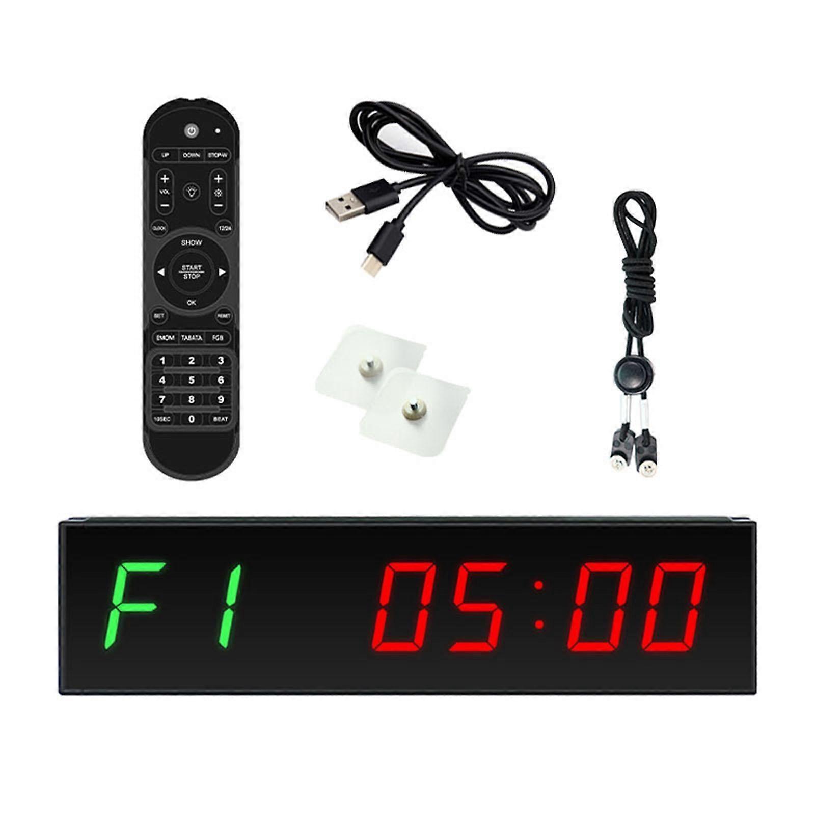 Interval Timer Clock Countdown LED Gym Timer Clock for Outdoor Training Home Green