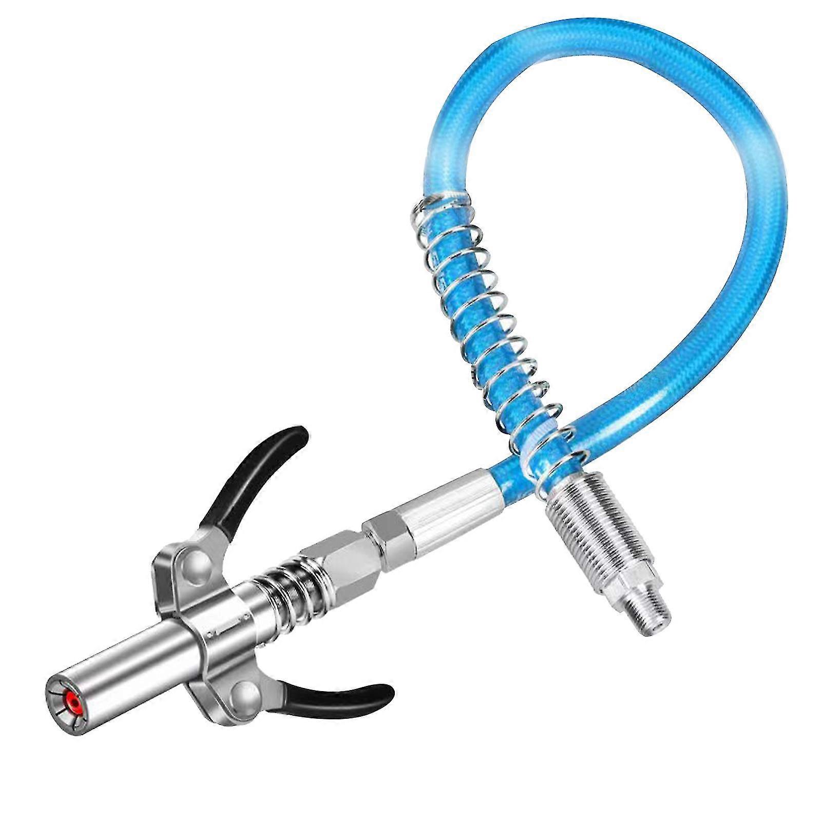 Tips Less Effort Double Handle Grease Coupler Set With Hose Quick Lock Release