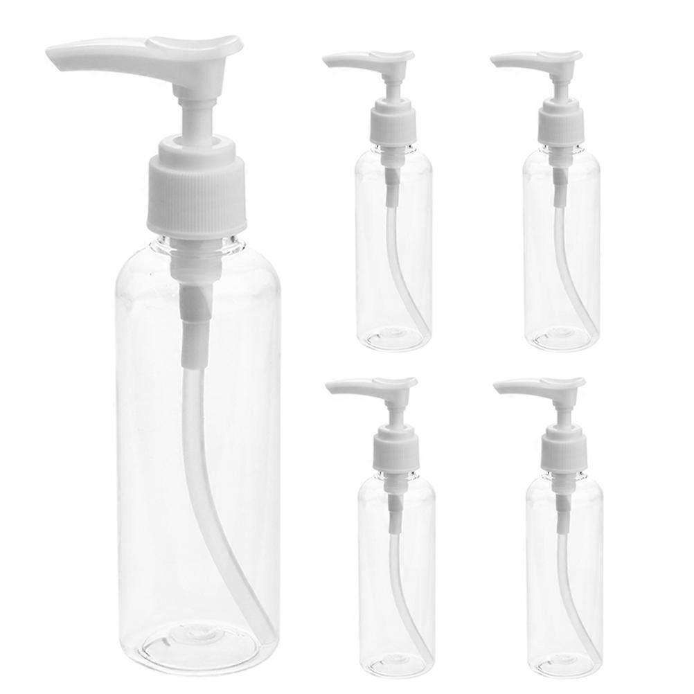 5pcs Empty Pump Bottles Refillable Bottles Shampoo Dispenser Empty Body Wash Bottles 100ml