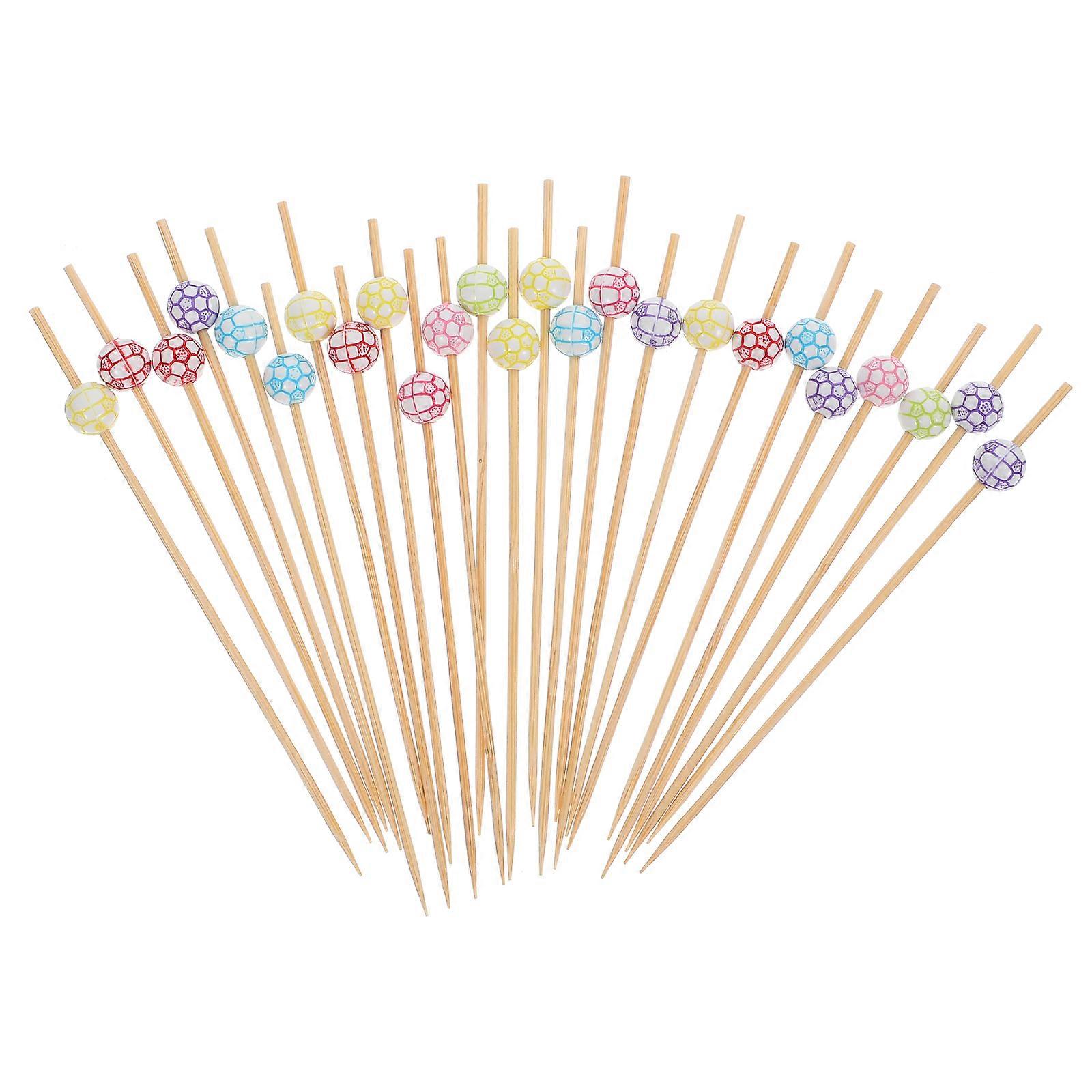 100pcs Bamboo Cocktails Sticks Bamboo Fruit Picks Sticks Cocktail Picks for Drinks