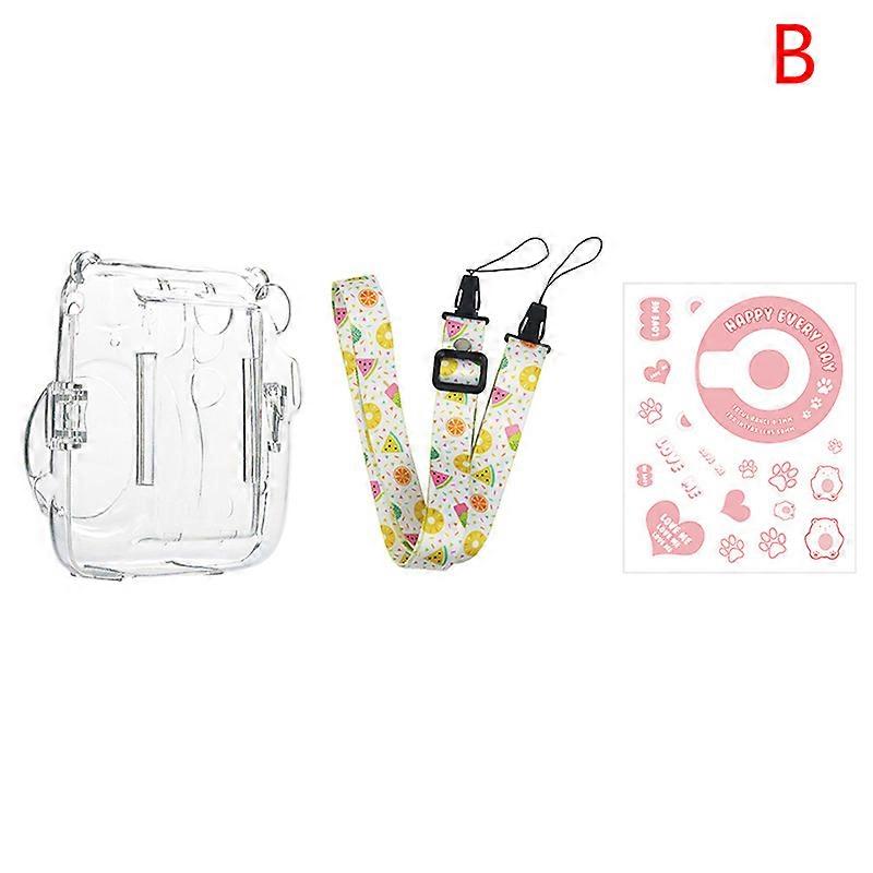 For Instax Mini11 Crystal Photo Bag Transparent Storage Case Crystal Case Strap Sticker Three Piece Set For Instax Mini 11