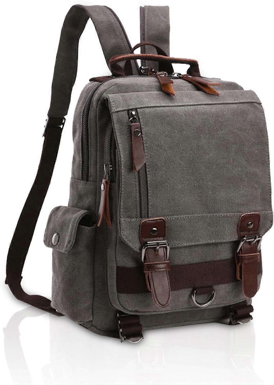 Breathable Canvas Backpack for Men,Gray B
