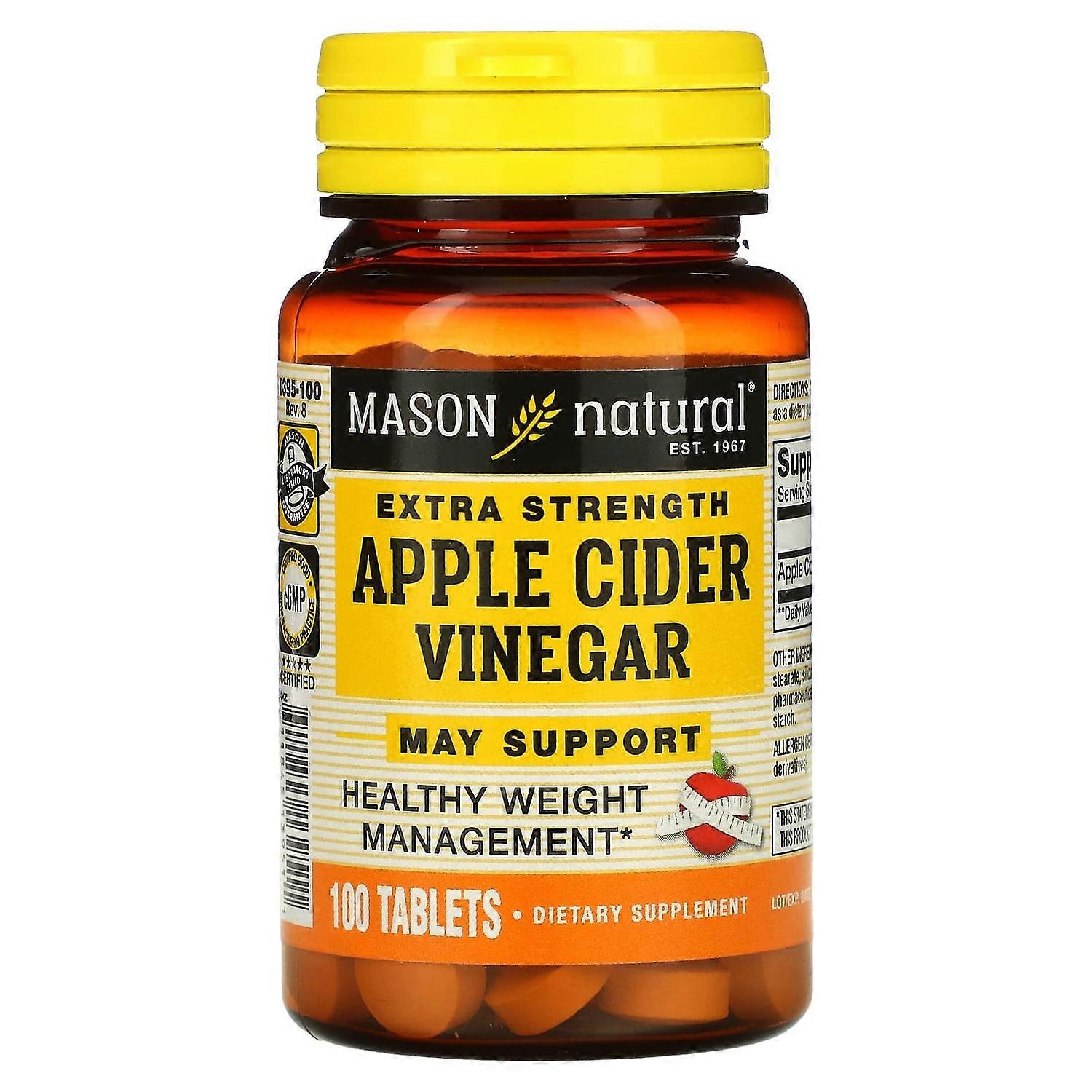 Mason Natural, Extra Strength Apple Cider Vinegar, 100 Tablets