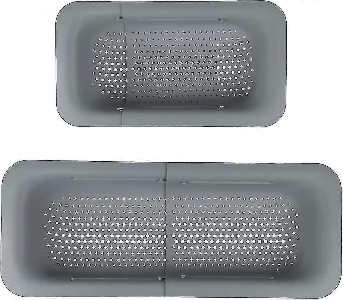 Sink Filter Tray, 2pcs Square Drain Basket Collapsible Kitchen Colander Sink