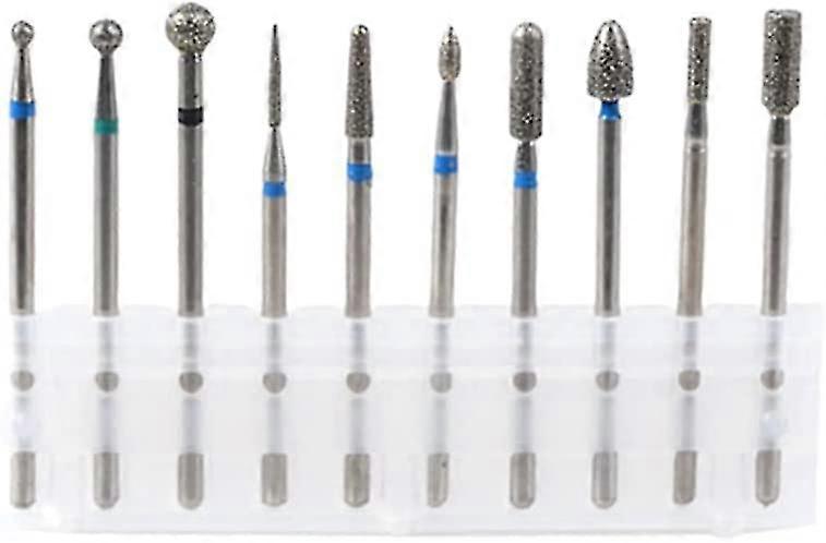 10pcs Ceramic Nail Drill Bits Set Remove Acrylic Gel Cuticle Nail File Bit Tools