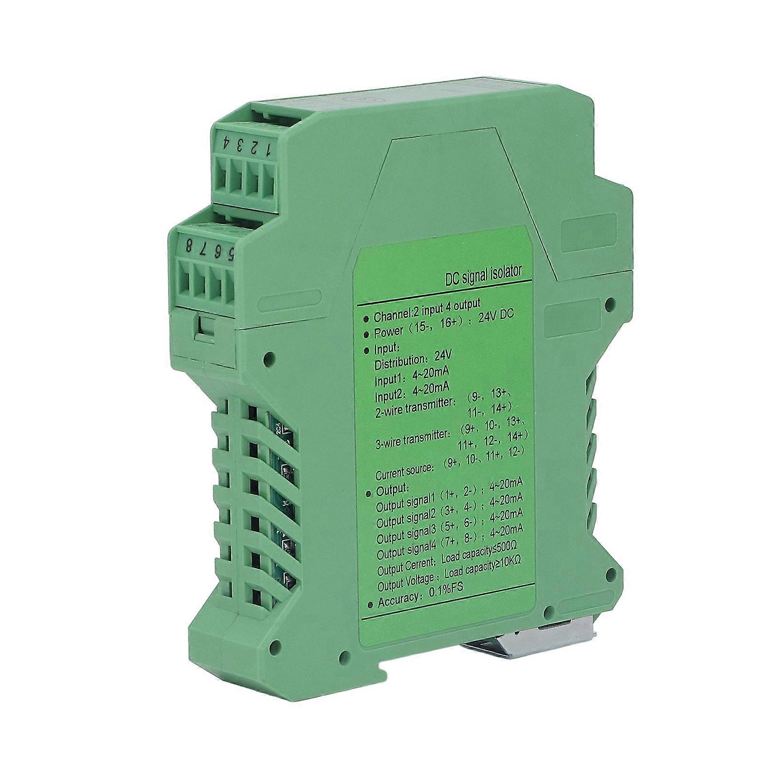 24V DC Signal Isolator 2 in 4 Out Direct Current Signal Conditioner Transmitter PLC Detection 4-20mA