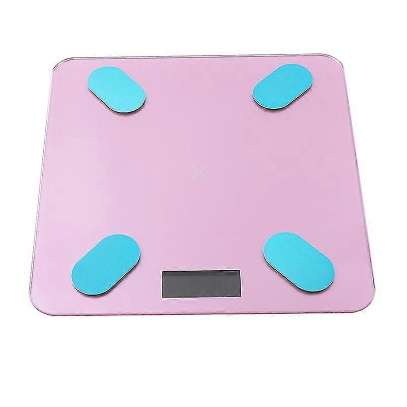 Square Body Fat Scale Smart Electronic Led Digital Scales Without Battery (Rose Golden, Battery Pattern Blueteeth Body Fat Scale)