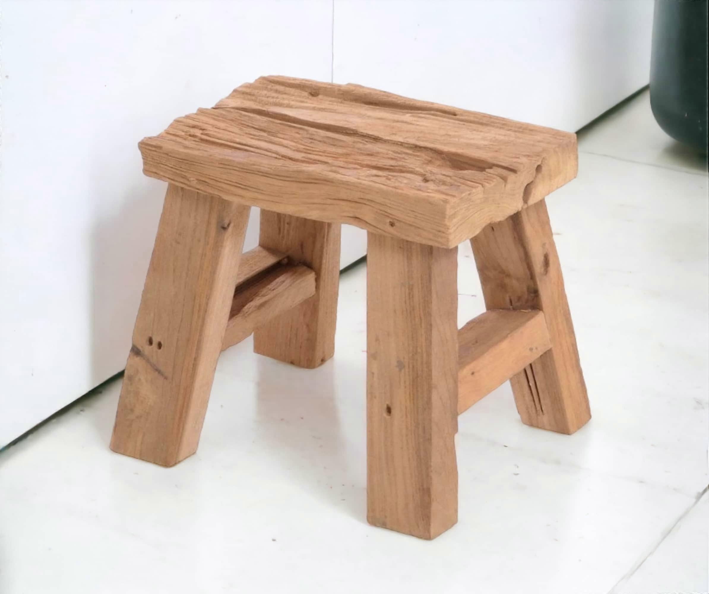 Small Solid Teak Wood Stool