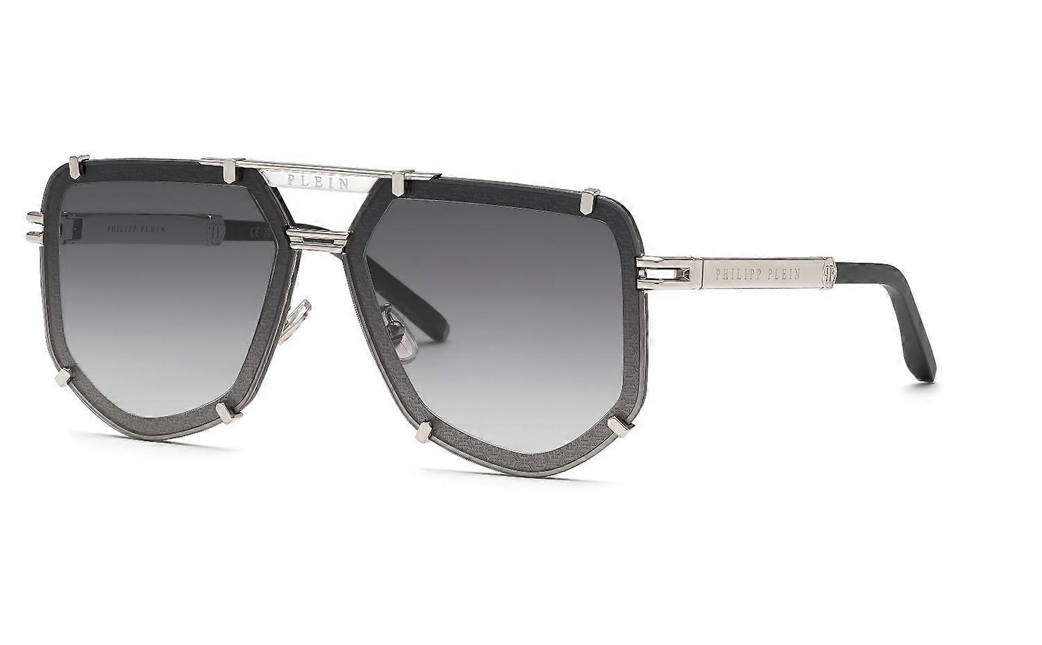 Sunglasses Philipp Plein SPP132 0K07 PALLADIO LUCIDO C/PARTI Black SEMILUCIDO 66/10/145 MAN
